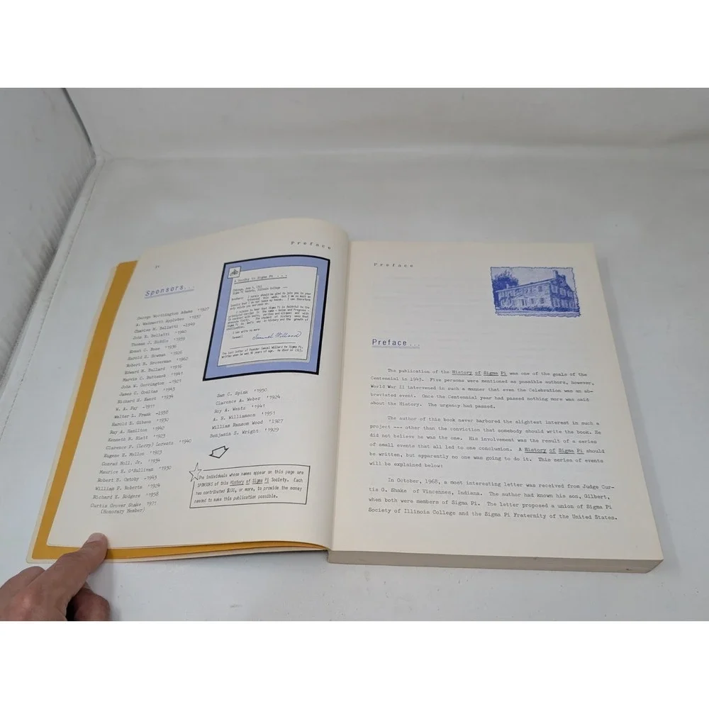 Sigma Pi Society of Illinois College Jacksonville Illinois History Book VTG 1971